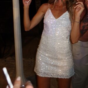 White Sequin Dress